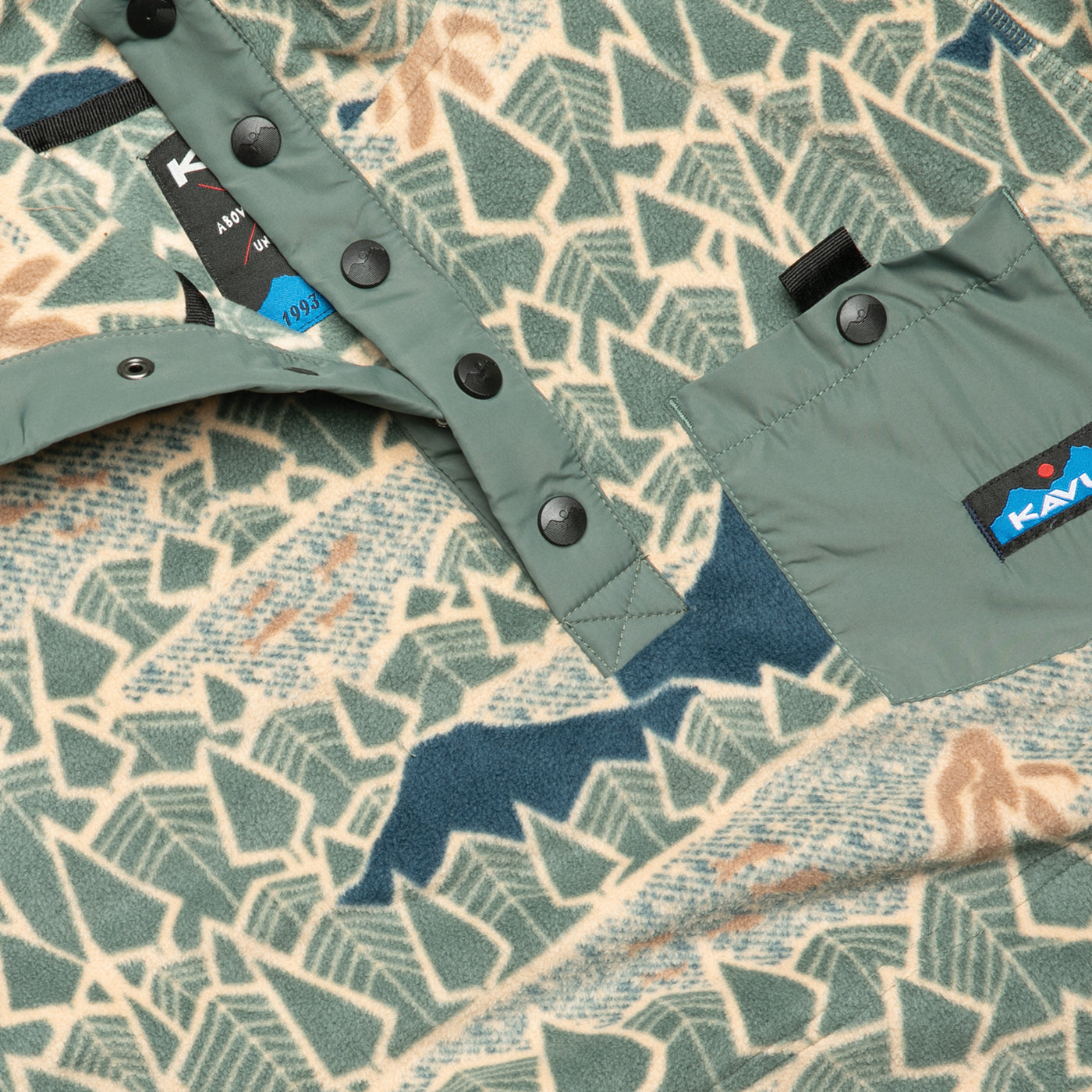 KAVU Men's Cooper Fleece Vest - Wild Wood Block